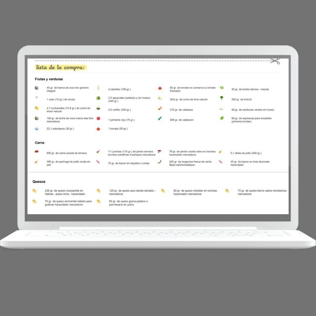 programa dieta keto cetogenica espana barcelona online espanol lista de la compra recetas menus sencillos curso